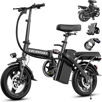 LELEKUAI Electric Bike for Adults, 1200W Peak Motor…